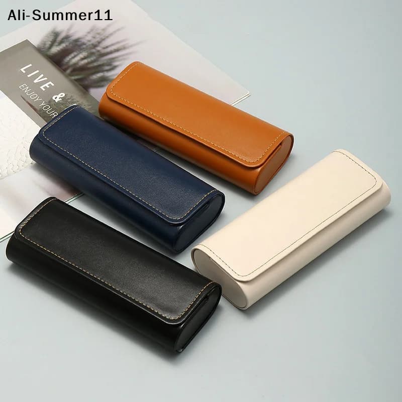 【Wq0】Custodia per occhiali in pelle PU portatile per uomo e donna, scatola portaocchiali da sole e da vista, custodia anti-pressione per occhiali, accessori