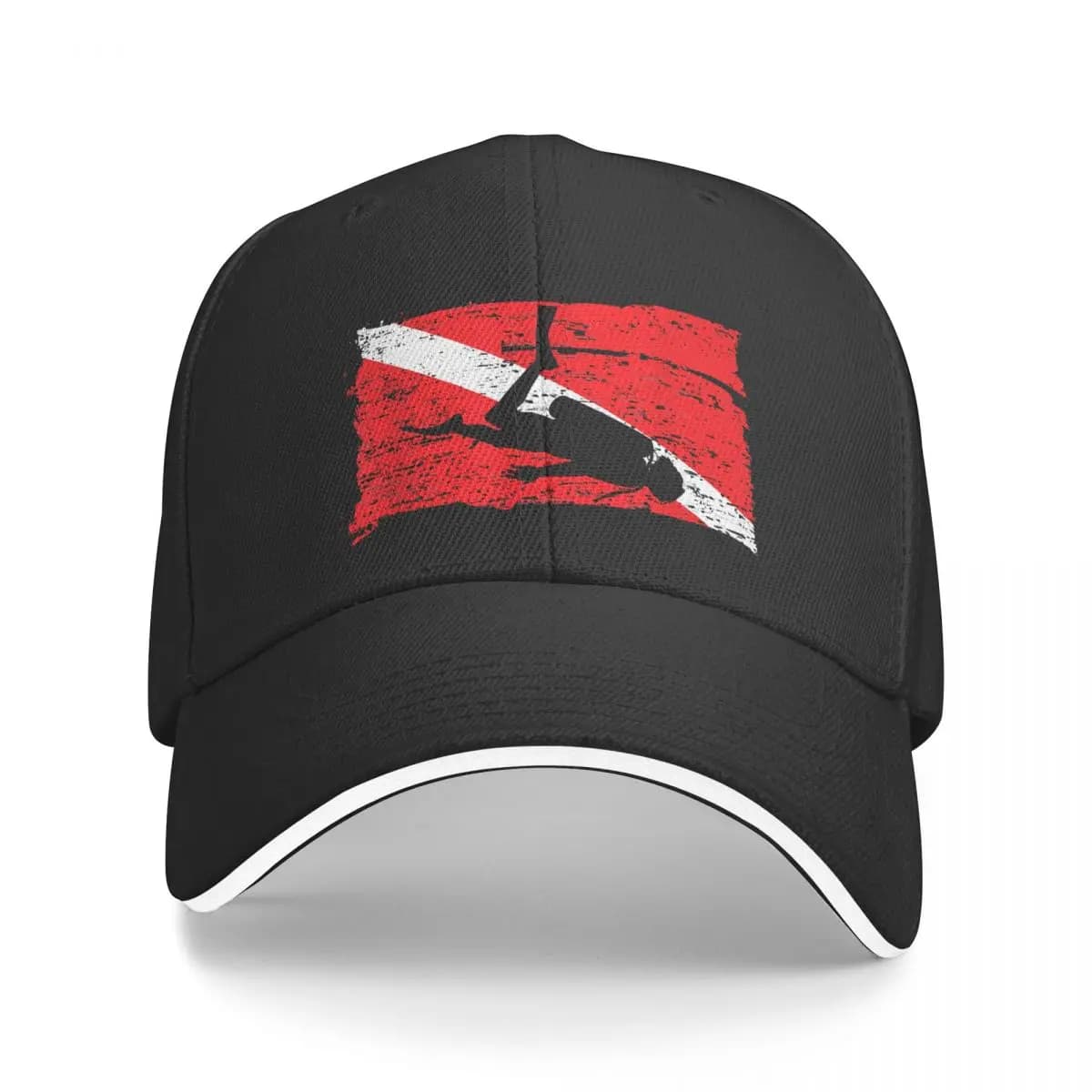 Scuba Diving Flag Vintage Divers Diving Dive berretto antivento visiera parasole cappellini Hip Hop cappello da Cowboy cappelli con visiera