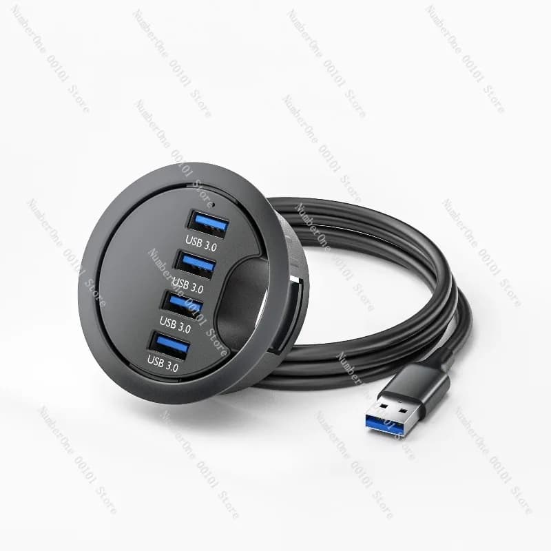 Docking Station USB 3.0: Hub USB da incasso per scrivania con lettore di schede di memoria SD/TF