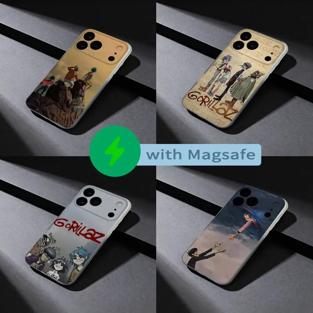 Cover per iPhone Band G-Gorillaz Gods of Lying con MagSafe Magnetico Smerigliato per modelli 17, 16, 15, 14, 13, 12, X, XS, Pro, Max, Plus, E, Air, Mini