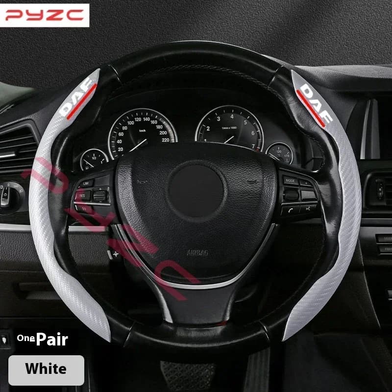 For DAF XF 95 105 CF LF VAN Car Steering Wheel Cover Carbon Fiber Silicone Non-slip Protective Car Accessories