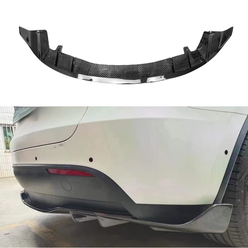 Protezione Diffusore Posteriore in Carbonio Secco Stile V per Tesla Model Y 2021-2022