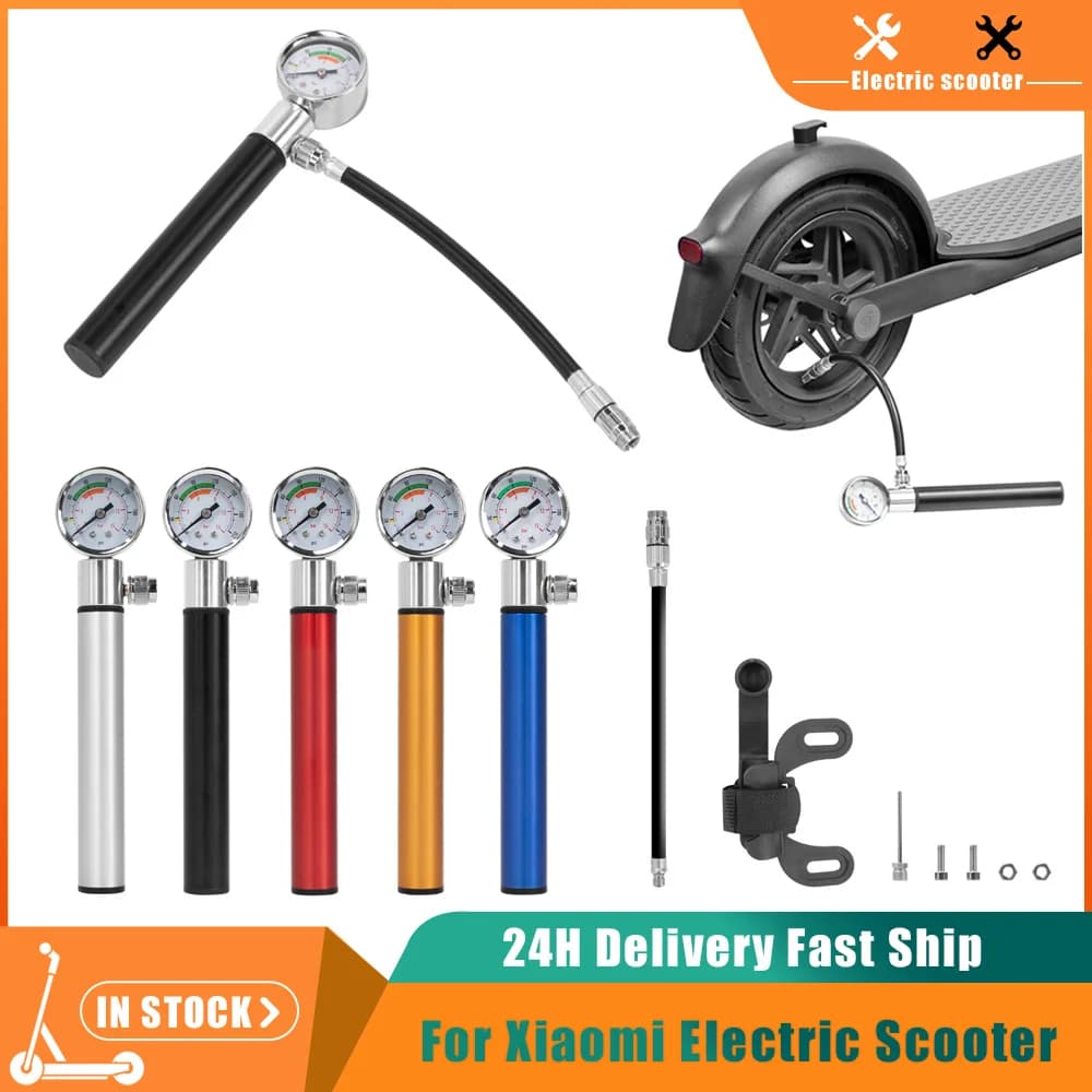 Mini pompa per pneumatici ad alta pressione con manometro per Xiaomi M365 1s Pro2 Max G30 G30D ES1 Pompa di gonfiaggio dell'aria manuale per pneumatici per scooter elettrico