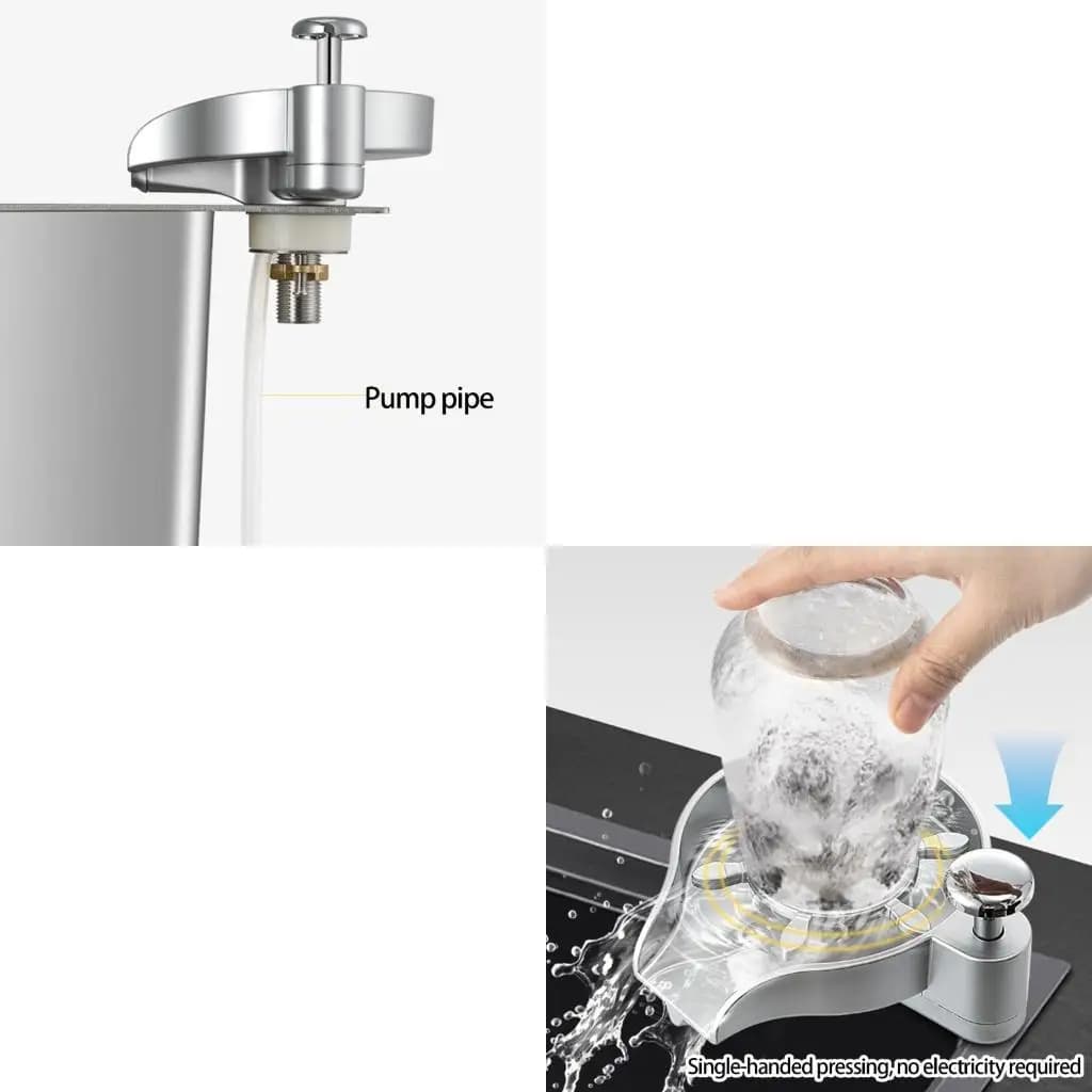 652F 2 in 1 Pressa Lavatrice Automatica Lavandino Lavatazze Commerciale Sciacquatrice Automatica per Vetro Pressione