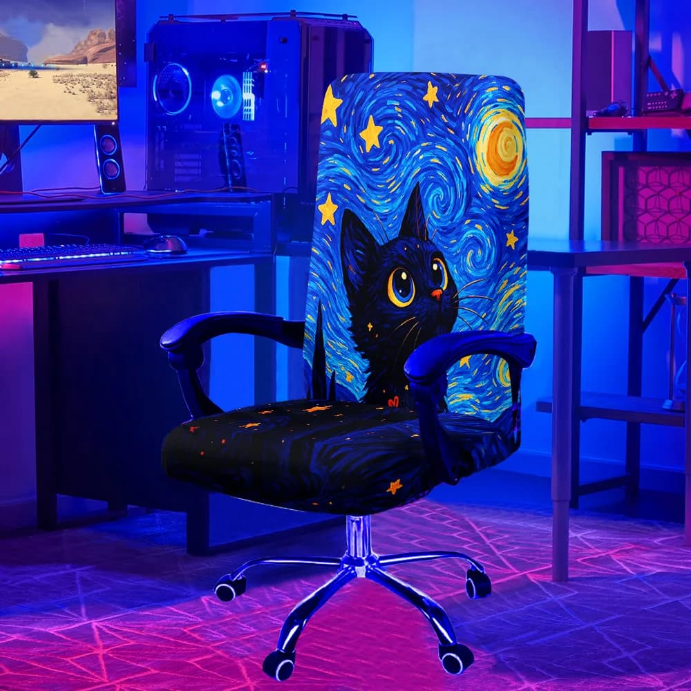 Set di Coprisedie da Gaming Luminosi con Effetto UV, Coprisedie Reattivi alla Luce Nera per Ufficio, Casa, Decorazione e Regali