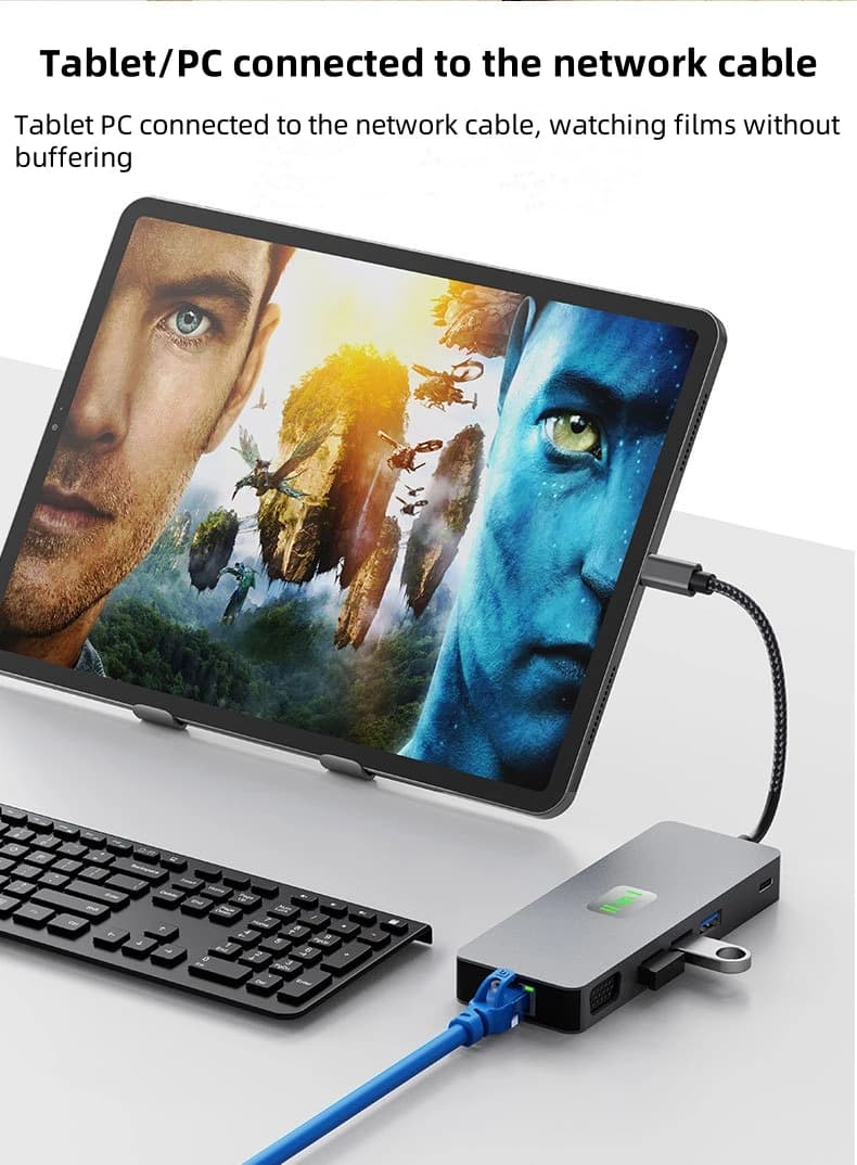4K 60Hz USB C HUB 3 Display Adattatore 11 in 1 Splitter HUB DP 4K RJ45 Convertitore VGA Dock 100W per MacBook Pro Air per M2 M1 Hub