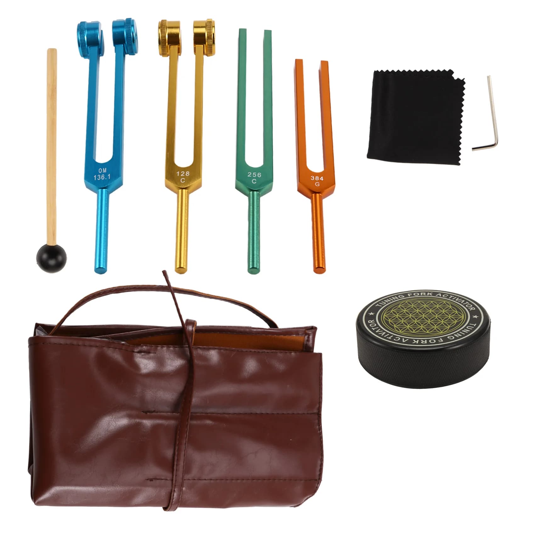 【SPECIALE】Set di diapason e attivatori per la guarigione - Strumenti per la terapia del suono 128Hz 136.1Hz 256Hz 384Hz inclusi