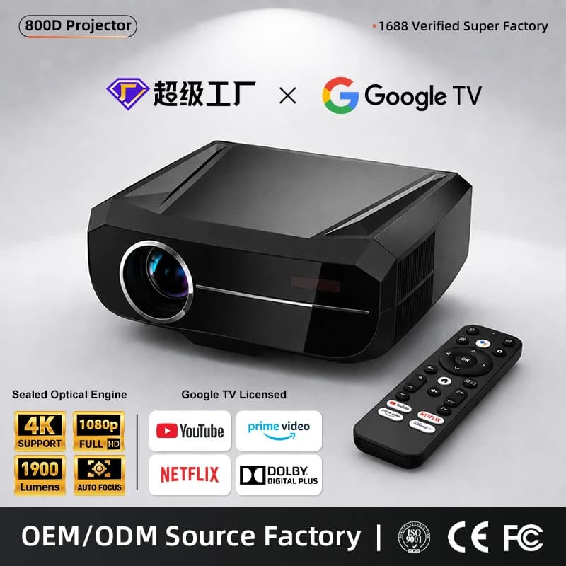 2026 Hot Selling New Home Projector, Ultra HD, Auto Focus, Wireless Screen Projection, Android Bluetooth Projector