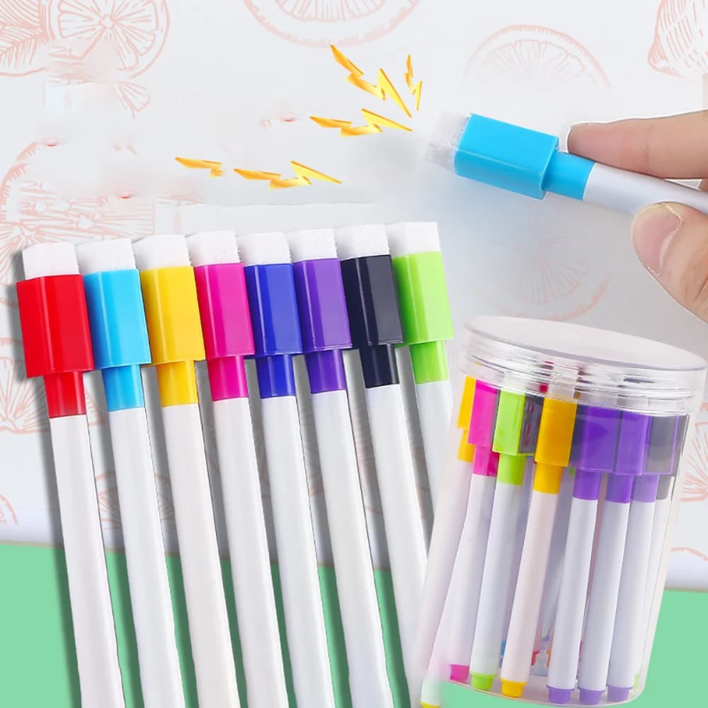 8 Colors Magnetic Set Whiteboard Pens Bullet Tip Small Size No Magntic Whiteboard Dry Erase Markers Kids Graffiti Drawing pen