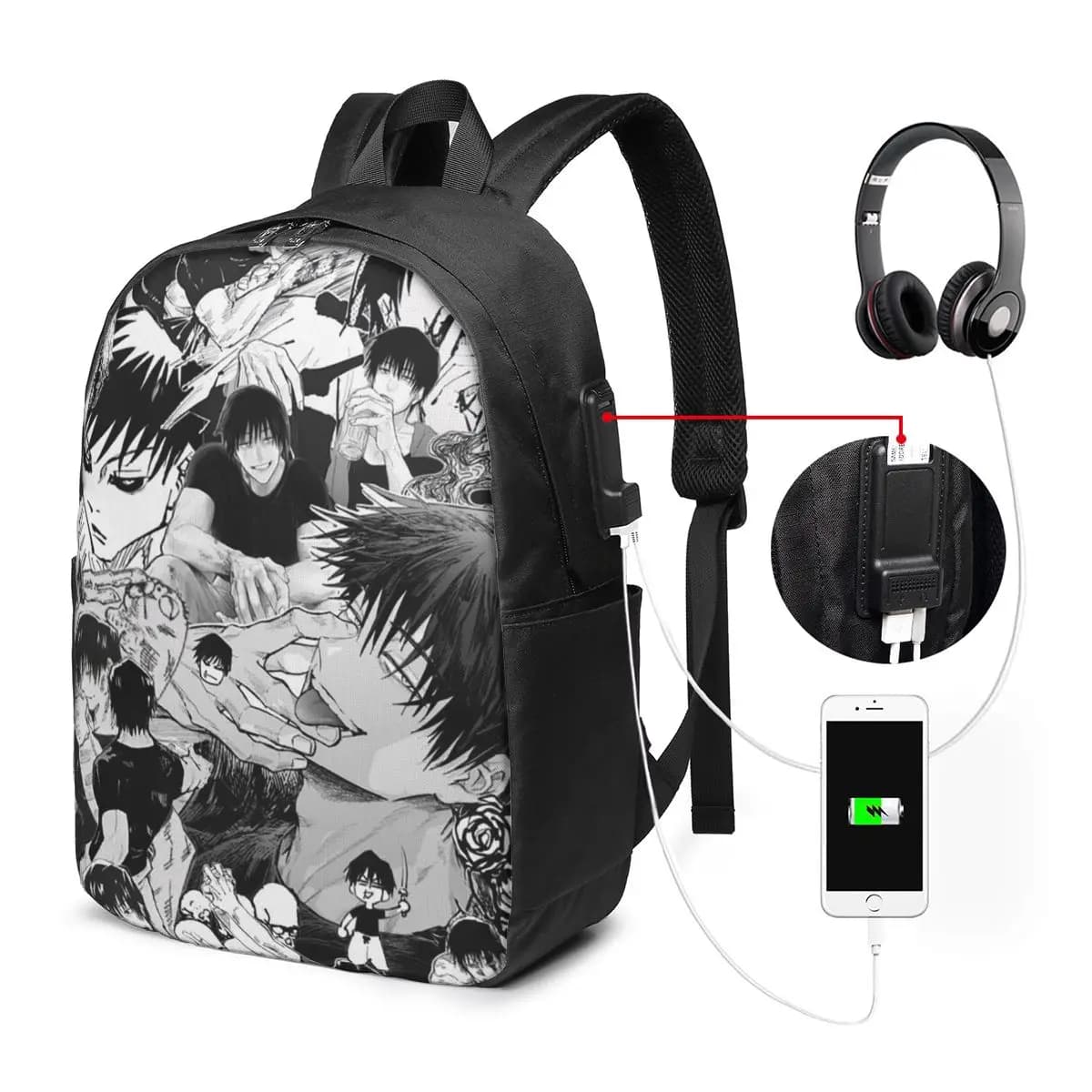 Tokyo Revengers Toji Fushiguro Zaino da viaggio per notebook, borsa per computer, borsa da scuola per studenti universitari, borse a tracolla per laptop per uomo e donna