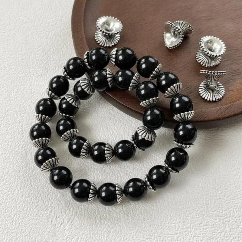 5Pcs Alloy Wave Spacer Beads Lightweight Sturdy DIY Craft Supplies for Handmade Bracelet Necklace Gift Making