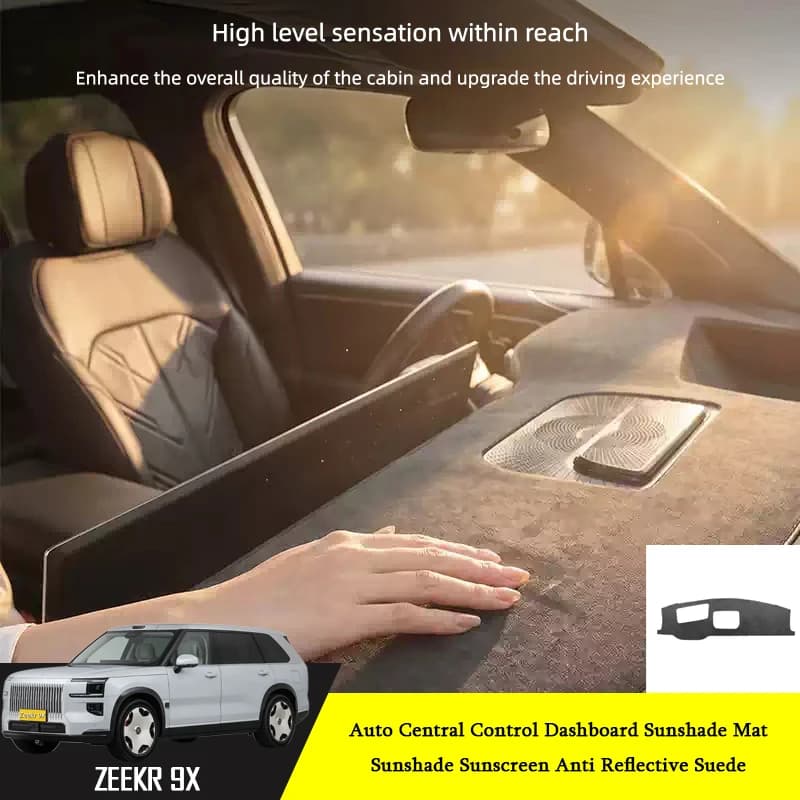 Car Central Control Dashboard Sunshade Mat Fit for Zeekr 9X 2026 Car Sunshade Sunscreen Anti Reflective Suede Mat Interior Parts