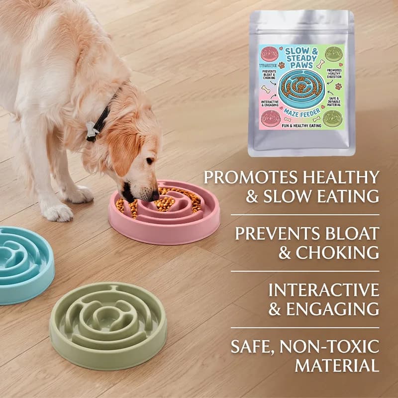 YUNLIWEI Slow Feeder Dog Bowl Maze Pet Food Bowl Anti Choking Cat Dog Feeding Bowl Interactive Puppy Fun Bowl Non Slip Dog Suppl