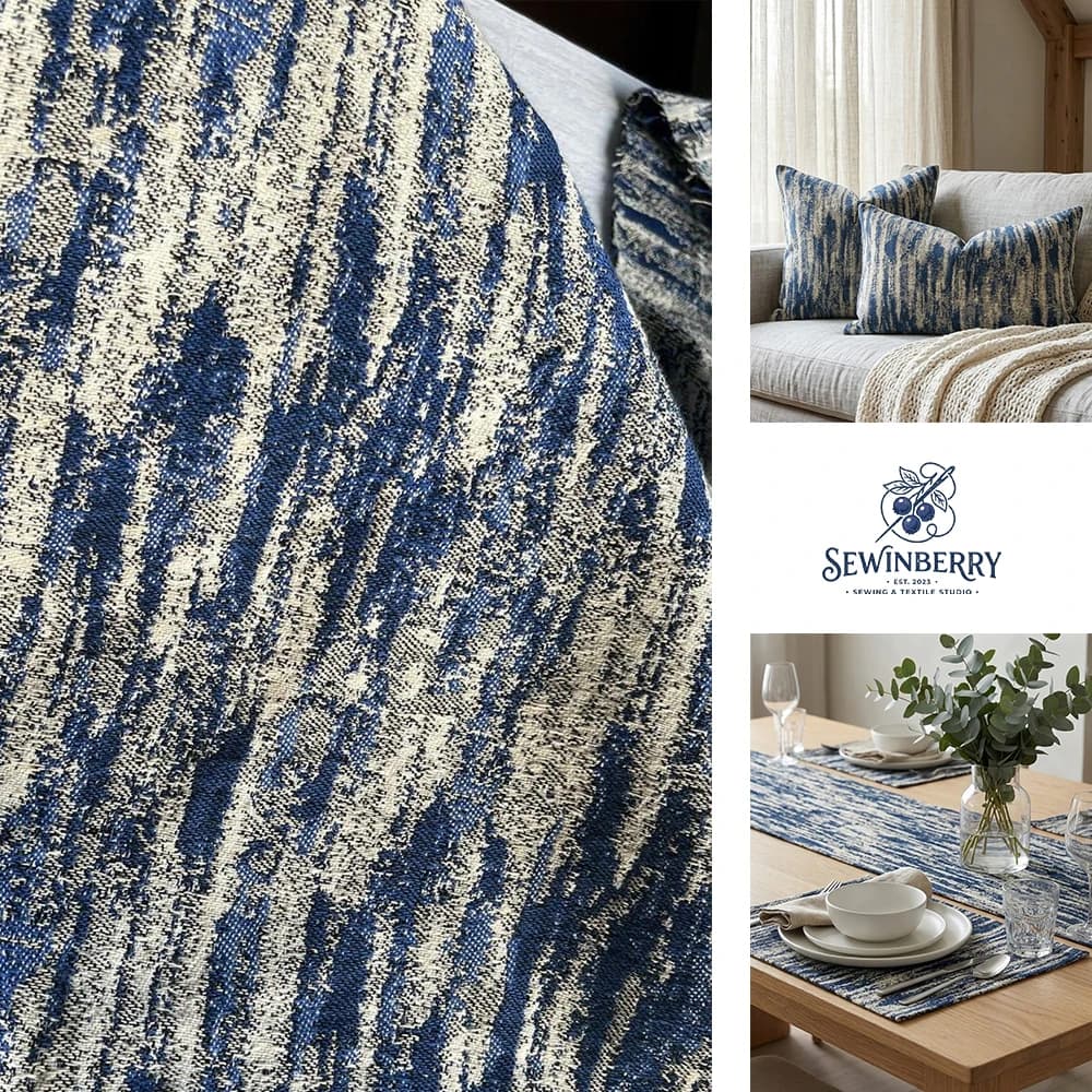 Deep Blue Meteor Jacquard Denim Cotton Fabric Gradient Washed Texture DIY Material 50x150cm For Fat Quarter Patchwork Sewing