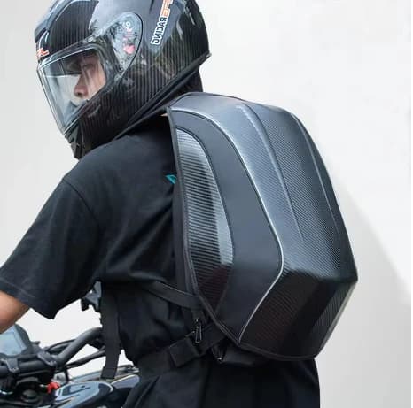 Nuovo zaino impermeabile in fibra di carbonio casco da moto bagagli motocross equitazione da corsa moto borsa da viaggio scatola sacoche moto2