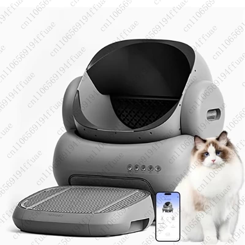 Lettiera per gatti autopulente, basso rumore, deodorante, controllo APP con apertura superiore in plastica, apertura elettrica intelligente