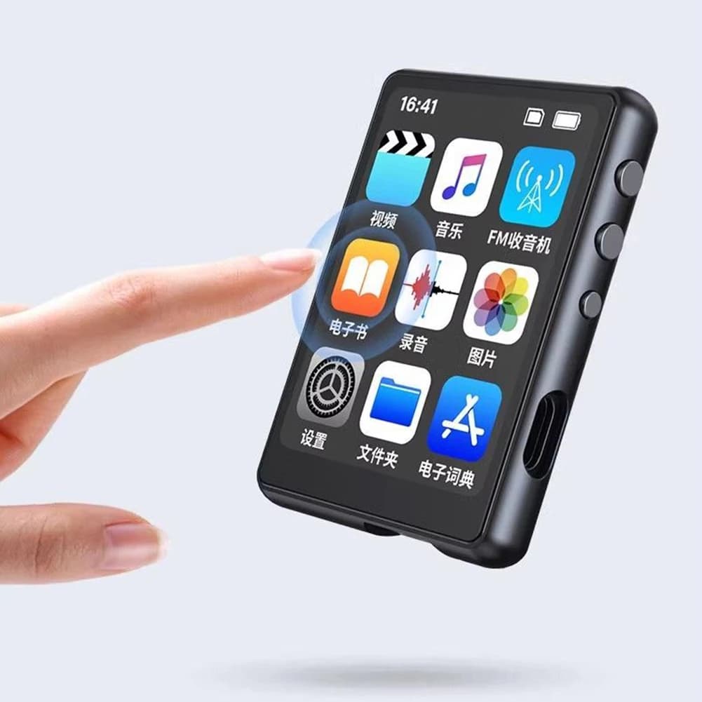 Lettore MP3 MP4 Walkman HiFi MP4 Full Touch Screen Lettore MP3 portatile compatibile con Bluetooth con altoparlante FM/E-book/Registratore