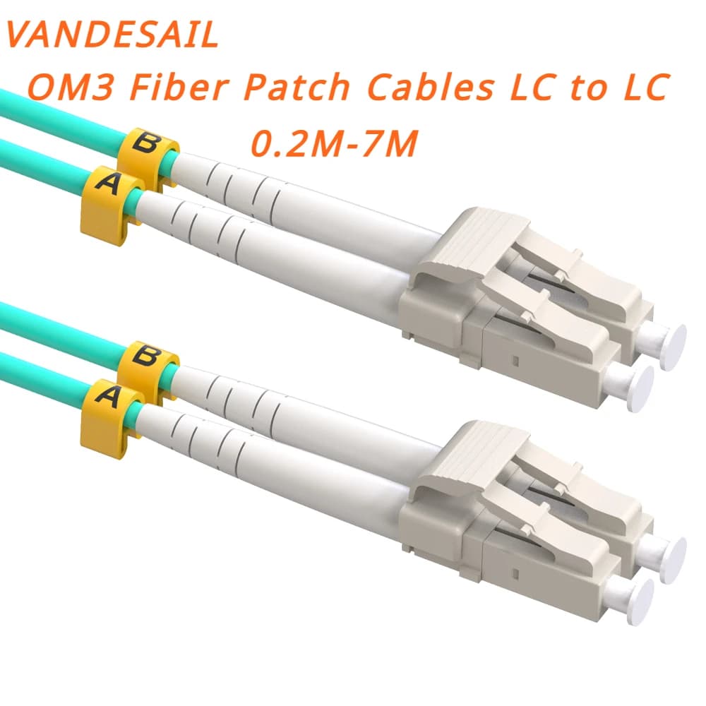 Vandesail OM3 LC-LC 0.2m-7m Duplex Fiber Patch Cable | 10G Internet, Multimode SFP, LSZH Jacket - 1 Piece