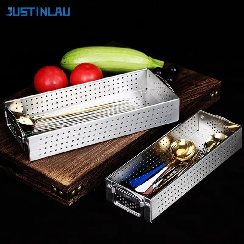Stainless Steel Cutlery Box 304 Stick Holder Kitchen Cutlery Cutlery Bags for Home Cucchiaio Knife Forchetta Storage Box