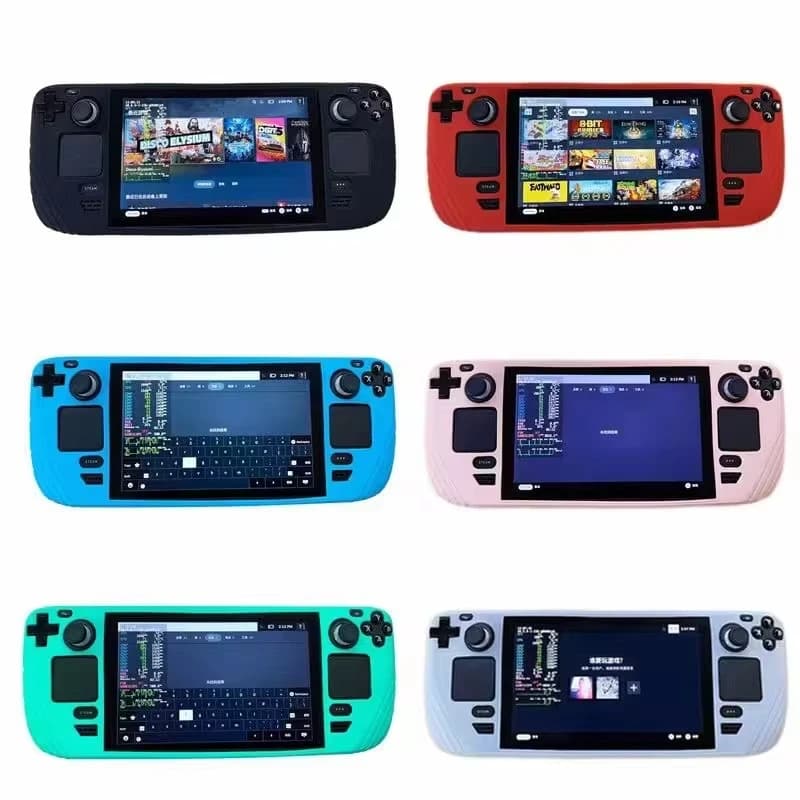 Custodia protettiva in silicone per console di gioco Steam Deck Confezione completa Accessori di copertura protettiva antiscivolo