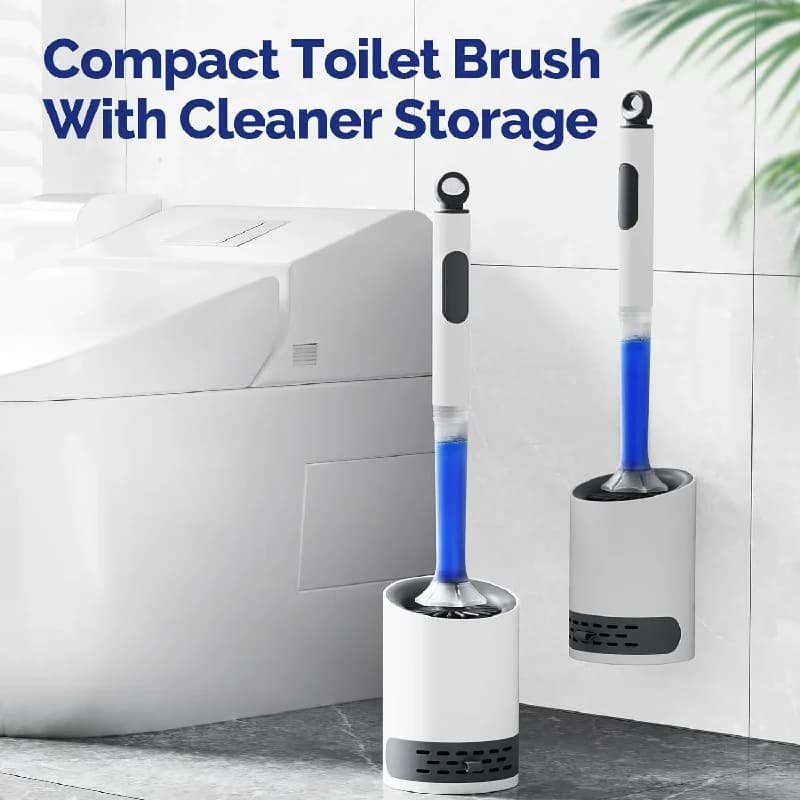 Spazzola per WC Detergente e supporto per scopino per WC con manico lungo Strumento di pulizia ergonomico resistente allo scrub per pietra