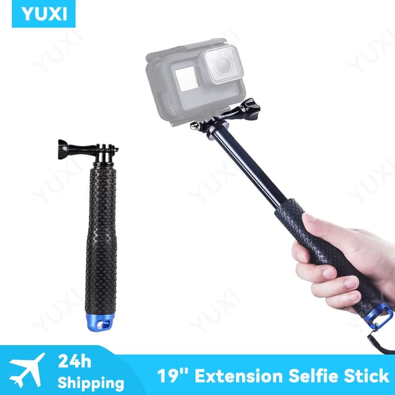 19 '' Estensione Selfie Stick In Alluminio Impermeabile Treppiede Monopiede Per GoPro Hero Insta360 DJI OSMO Accessori Per Fotografia All'aperto