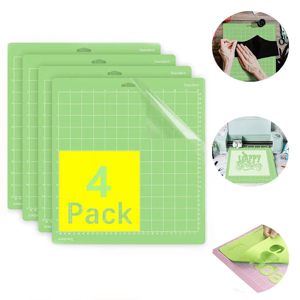Tappetino da taglio con impugnatura standard per Cricut, tappetino da taglio da 4 pezzi 12x12