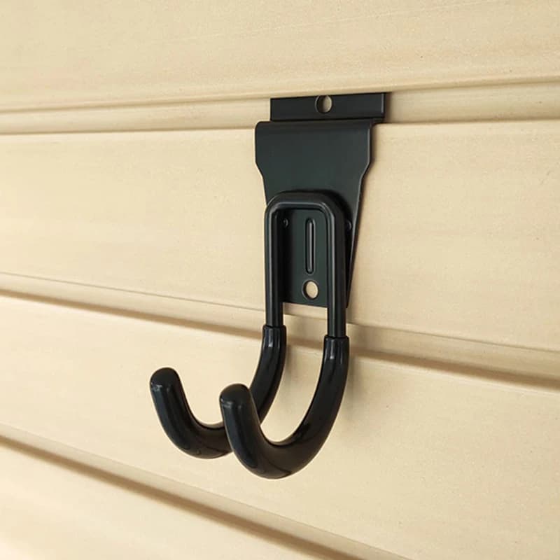 Wall Mounted Grooved Plate Heavy Duty Metal Hook Garage Storage Rack Non-Slip Storage Suitable For Gardening Tools Ladders Etc