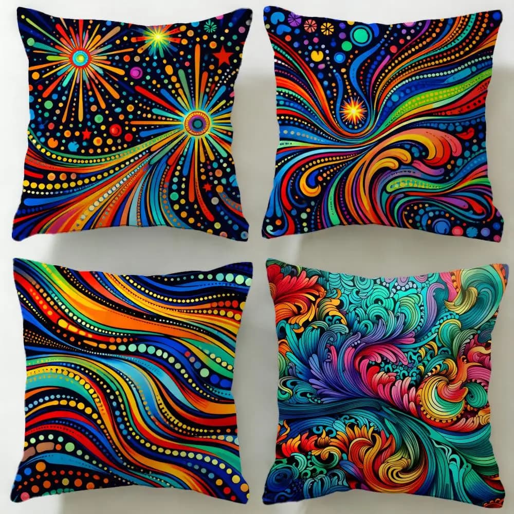 Fodera per cuscino con motivo colorato, morbida e facile da lavare – Versatile per divano, letto, viaggi e ufficio