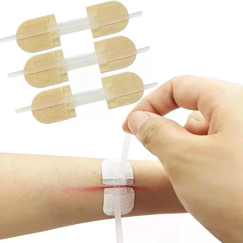 Strisce per bendaggi con chiusura a farfalla Punti adesivi Ferite Cuscinetto antiaderente per la pelle 1/3/10/50 Toppe - Medicazione medica per tagli e rottami