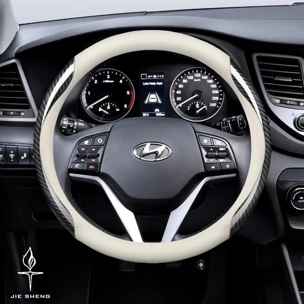 Carbon Fiber Leather Car Steering Wheel Cover For Hyundai Ix35 Ix25 Tucson Sonata Accent Kona Grand Elantra Solaris I20 I30 I40