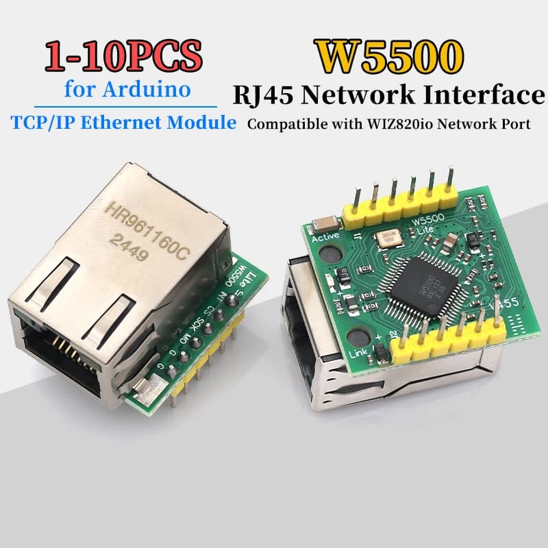 Modulo Ethernet TCP/IP W5500 da 1/5/10 pezzi compatibile con l'interfaccia di rete WIZ820io Rj45 per il progetto Arduino IoT