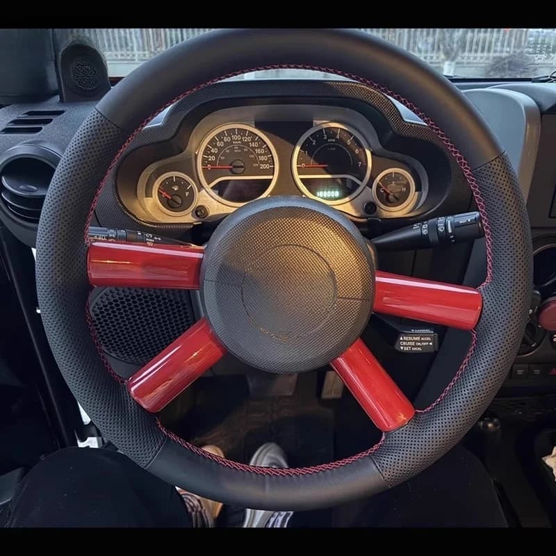 Customize Hand Sewing Microfiber Leather Car Steering Wheel Cover For Jeep Wrangler 2008-2010 Car Accessories