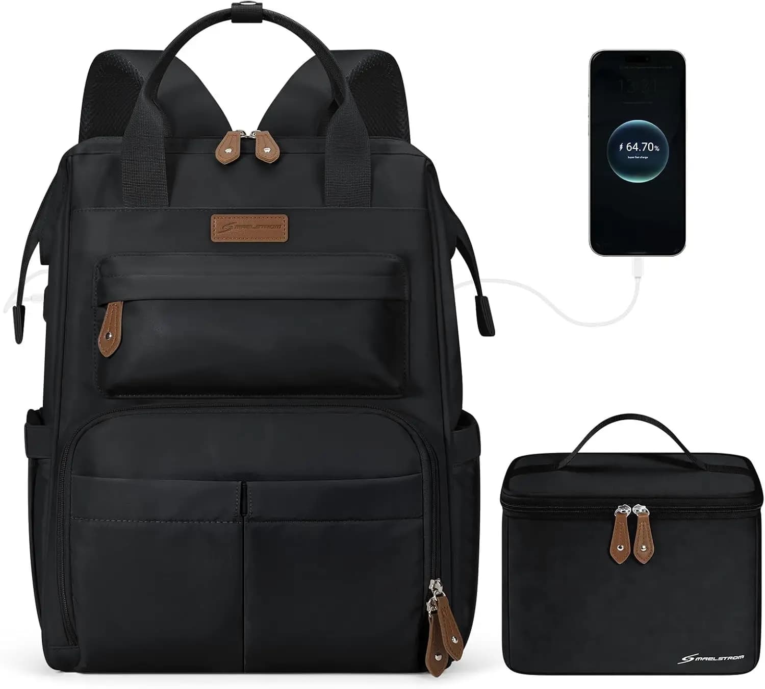 Zaino da Viaggio per Donne e Uomini, Zaino per Laptop da 15.6-17.3 Pollici, Borsa da Lavoro/Infermiera con Scomparto Termico per il Pranzo