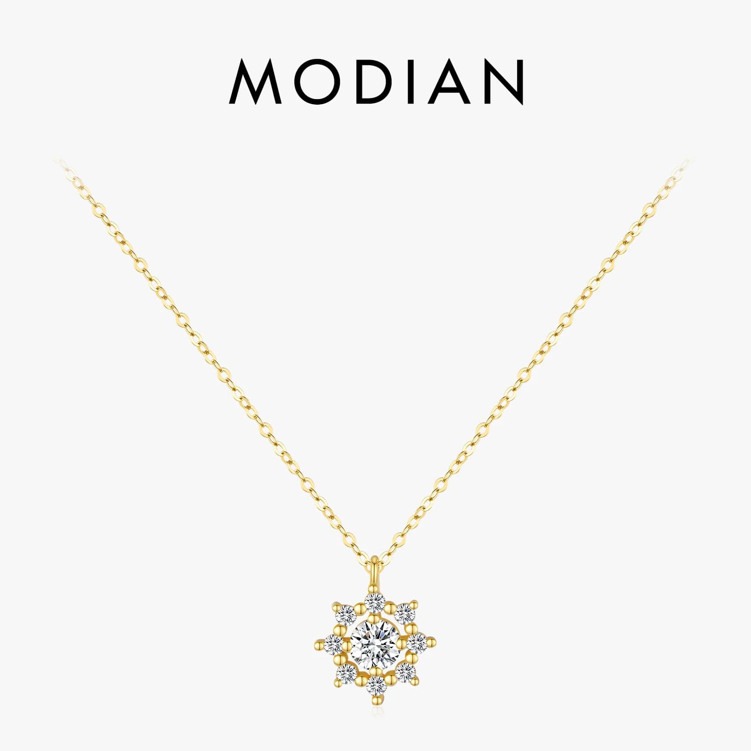 MODIAN 0.5 carati Moissanite collana D color VVS1 Lab Diamond Snowflake collana per le donne gioielli in argento Sterling 925