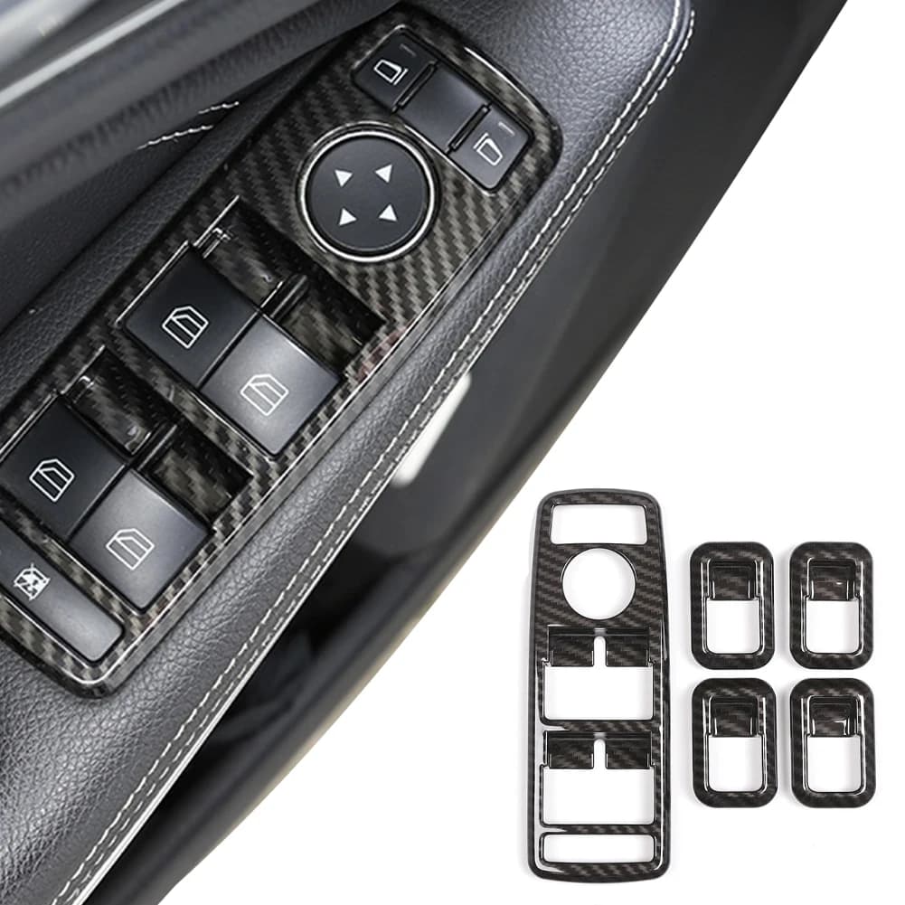 Adesivo per telaio pulsante alzacristallo per auto in stile fibra di carbonio per Mercedes Benz ABCE GLE GLA CLA GLK Classe W176 W204 W212 W166 W218