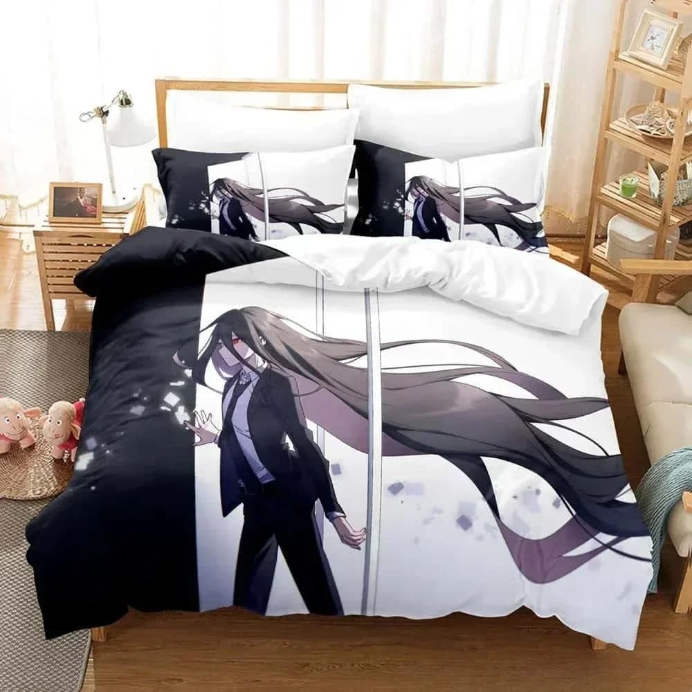 Set Letto Stampato 3D Danganronpa V3 Y2k per Ragazze, Copripiumino, Federe, Set Biancheria da Letto, Lenzuola, Copriletto, Misure Queen e King