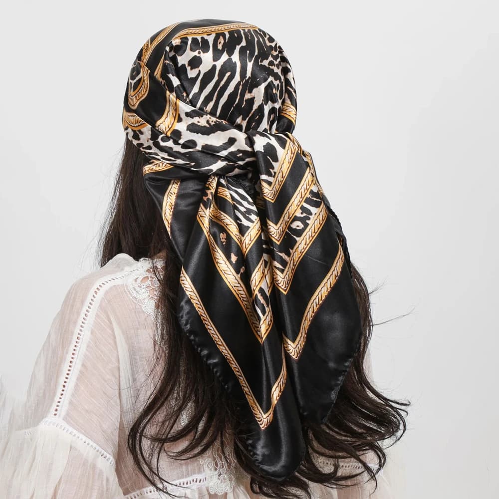 1 Pezzo Foulard Quadrato di Lusso per Donna 90*90cm, Sciarpa in Seta Morbida, Bandana, Hijab, Sciarpa per Capelli, Accessorio Decorativo per Signore