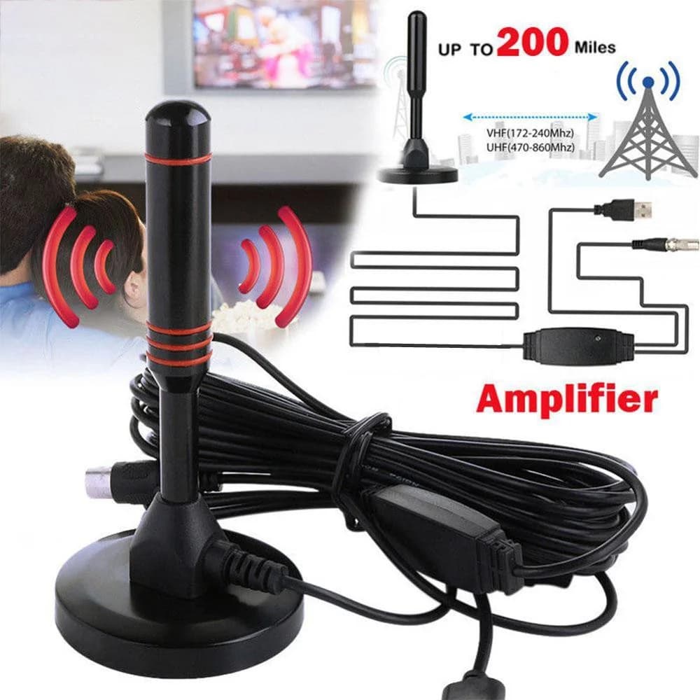HD digital TV antenna Amplified dab antenna for interior 200 miles Ultra HDTV with VHF/UHF amplifier Set of fast response outdoor antennas