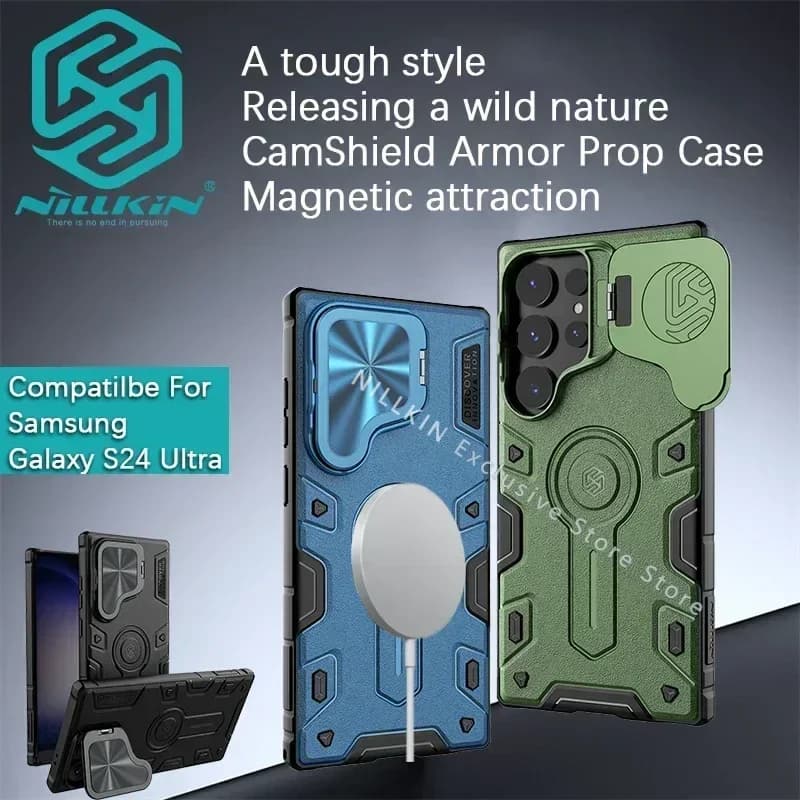 Nillkin Per Samsung Galaxy S24 Ultra/S25 Ultra MagSafe CamShield Armor Prop Custodia magnetica Copriobiettivo supporta la custodia del telefono