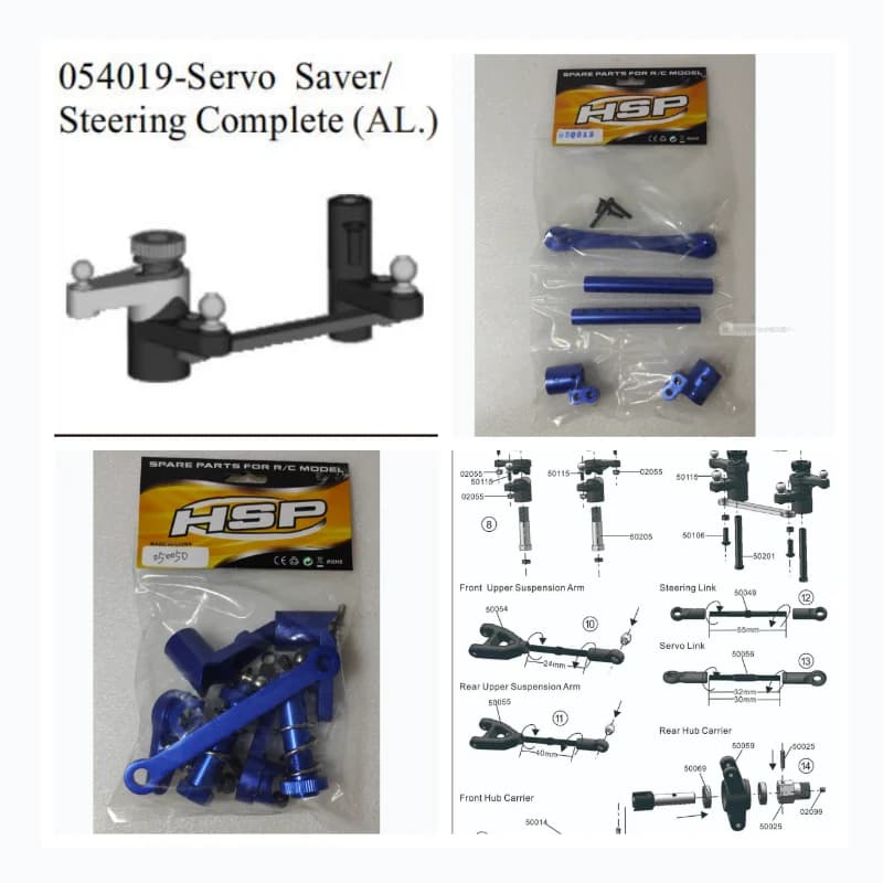 Pezzi di ricambio HSP AGGIANTI 050015 BodyPost 050050 054019 ServoSaver/SteeringComplete(Al.) Per auto 1/5 Rc 94050 94054