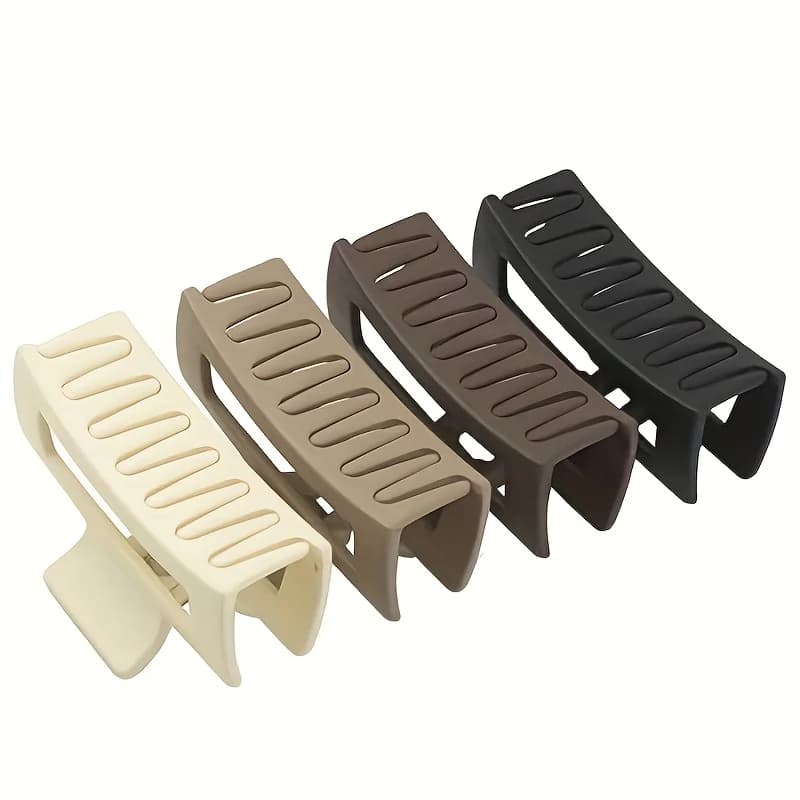4 rectangular hair clips for women and girls, with anti-slip claws suitable for both thin and thick hair. The square jaws provid