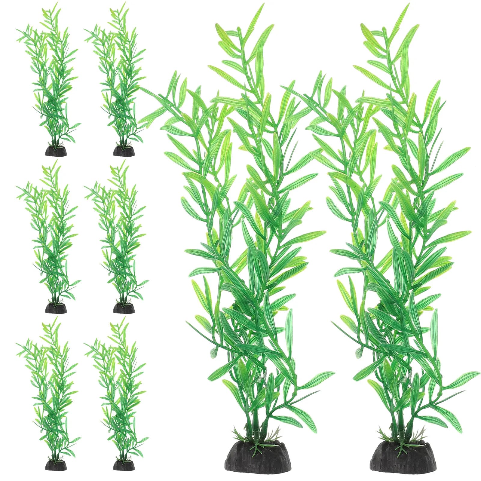 10 Pezzi Decorazioni per Acquario, Piante Artificiali in Plastica, Ornamenti per Acquario, Accessori Decorativi per Vasche dei Pesci