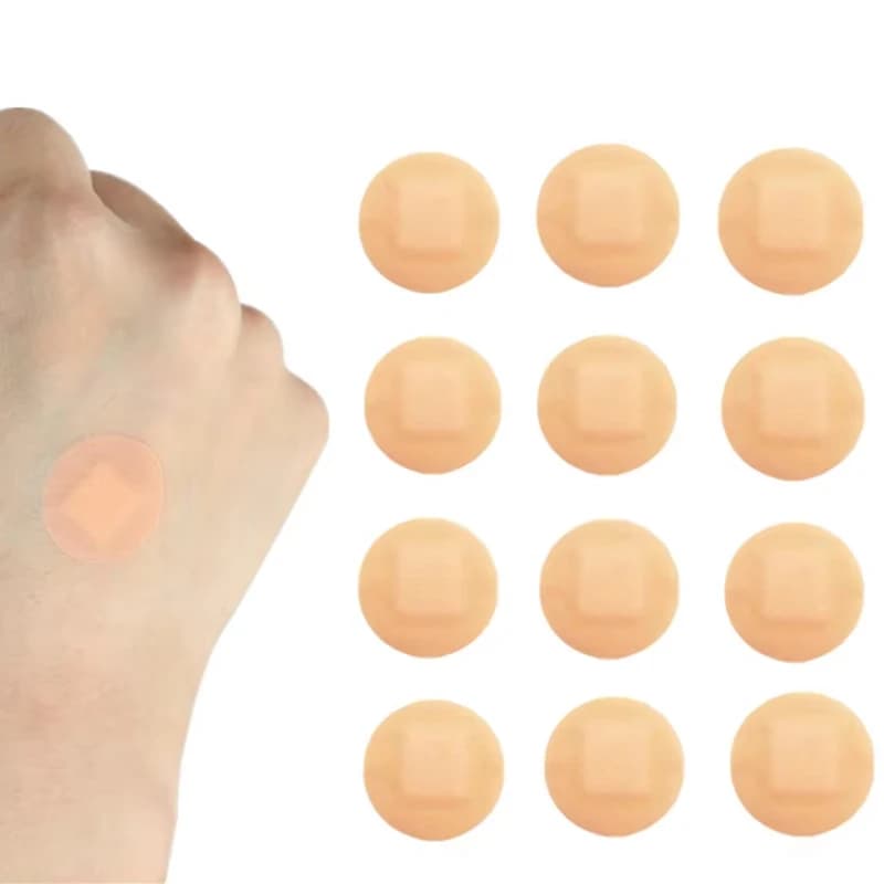 100pcs/set Mini Round Band Aid Skin Color Wound Dressing Plaster Patch Breathable Waterproof Adhesive Bandages Tape