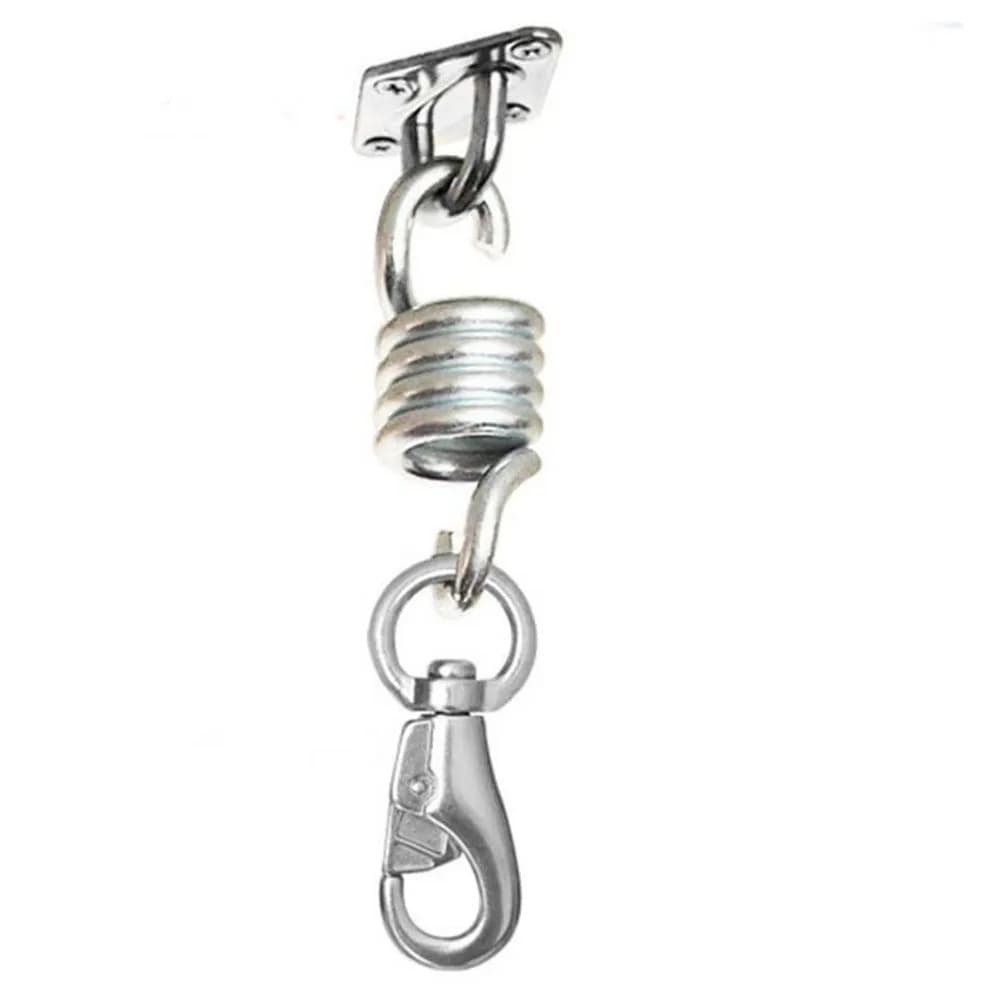 Stainless steel hanging chair spring for heavy duty, with 8 mm double swivel hooks, for porch swings and boxing bags