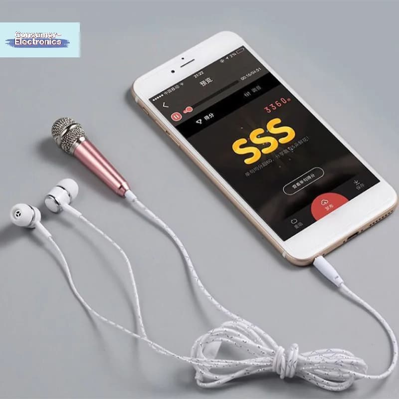 【1Pc Microphone Portable Stereo Studio Mic KTV Karaoke Mini Microphone For Smart Phone Laptop PC Desktop Handheld Audio】