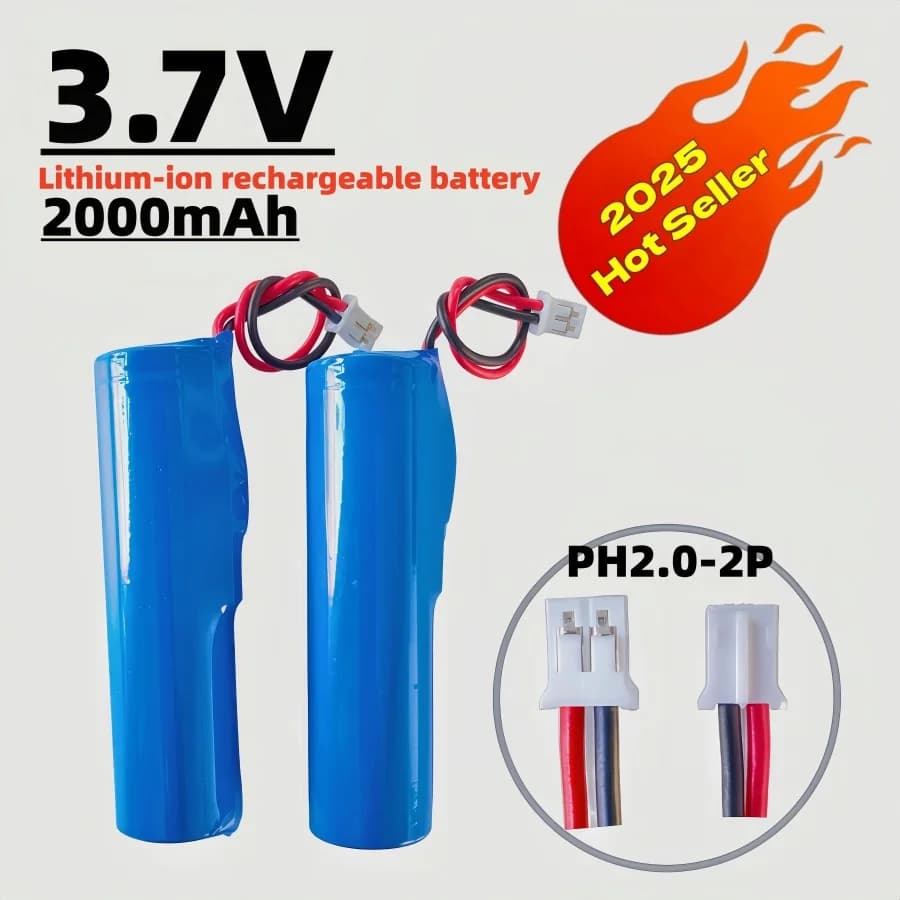 2000mAh-18650 3.7V LED Batteria ricaricabile agli ioni di litio 1S1P Luce da pesca Altoparlante Bluetooth Cavo plug-and-play fai da te PH2.0