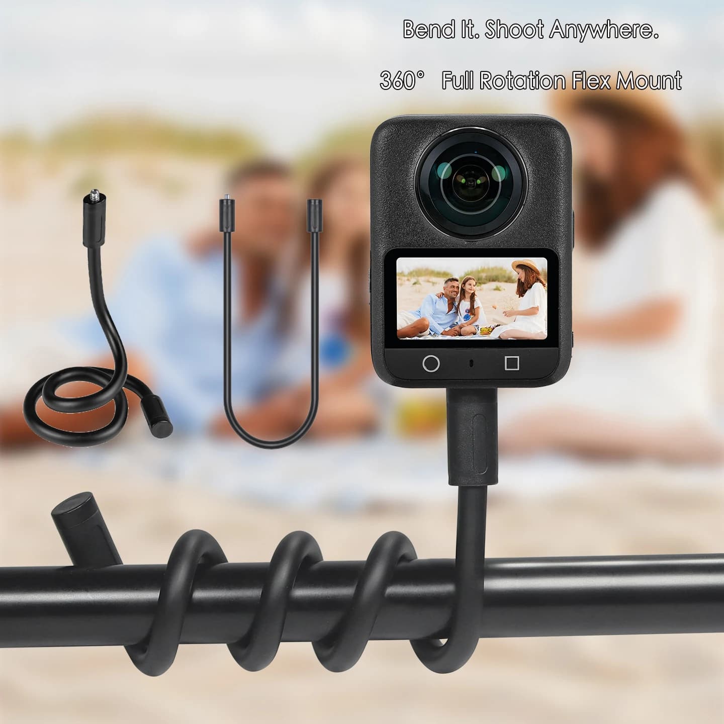 Supporto per treppiede flessibile per selfie stick per fotocamera per GoPro DJI Insta360 Action Staffa magnetica per telefono cellulare Impugnatura pieghevole