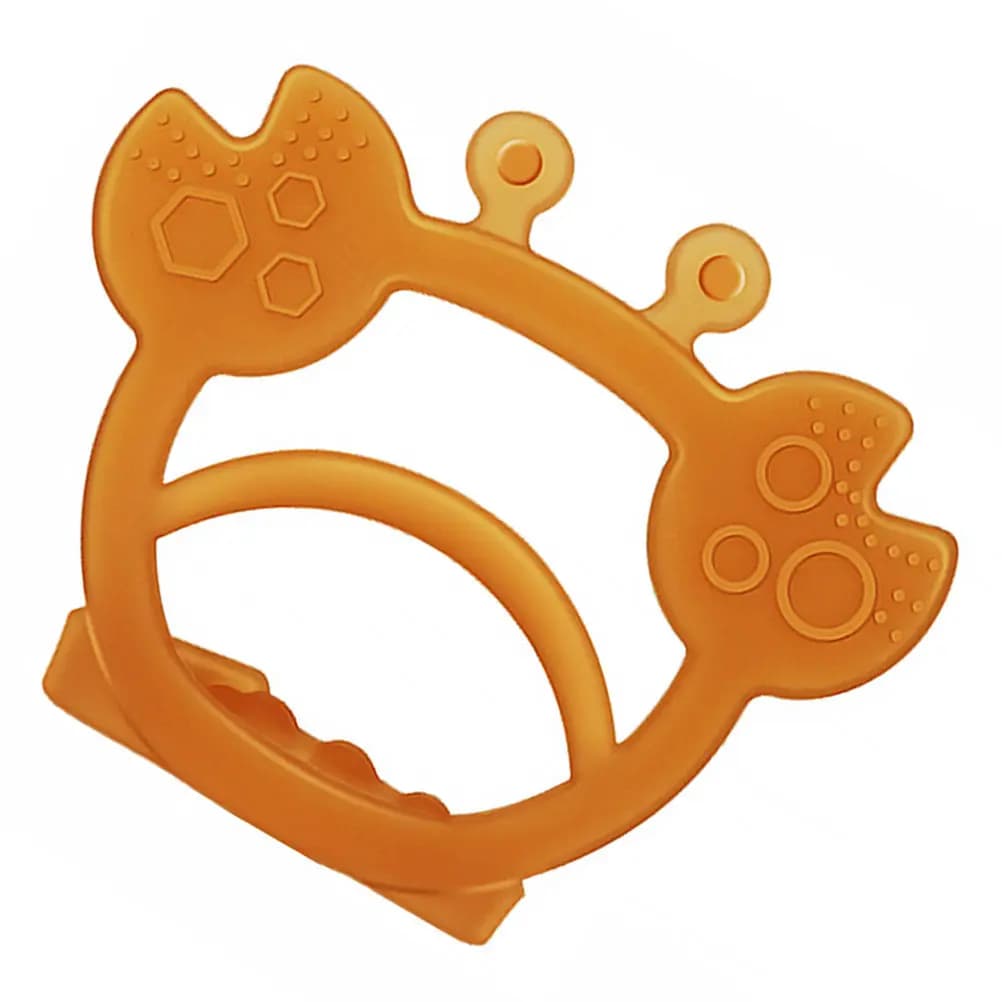 Braccialetto massaggiagengive per neonati in silicone regolabile, design a forma di granchio, resistente alle alte temperature, gioiello masticabile per neonati