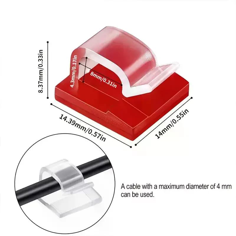 20/50 Pezzi Clip per Cavi Autoadesivi, Organizzatore di Cavi Nero, Morsetto per Gestione Fili, Accessori per Auto